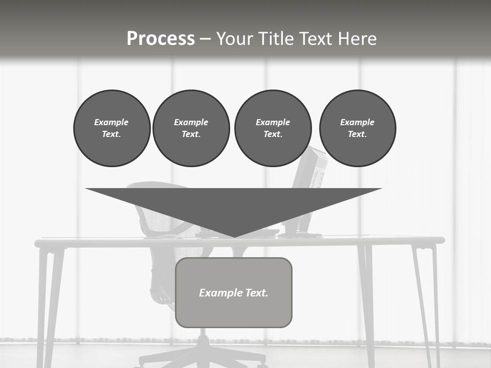 Still Life Shot Of Computer Monitor And Keyboard With Office Chair. PowerPoint Template