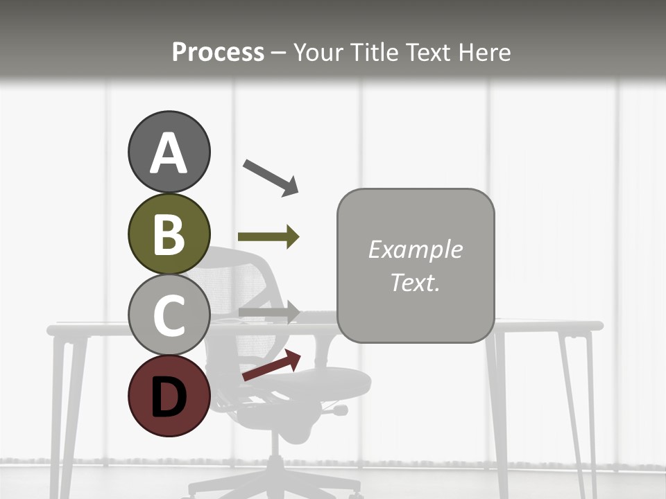 Still Life Shot Of Computer Monitor And Keyboard With Office Chair. PowerPoint Template