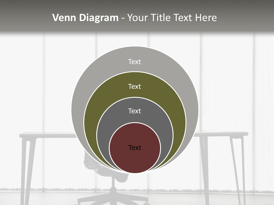 Still Life Shot Of Computer Monitor And Keyboard With Office Chair. PowerPoint Template
