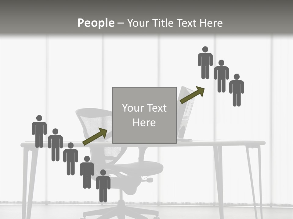 Still Life Shot Of Computer Monitor And Keyboard With Office Chair. PowerPoint Template