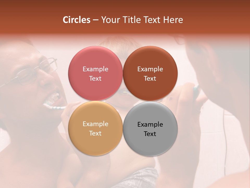 The Father Learns The Son To Clean Teeth PowerPoint Template