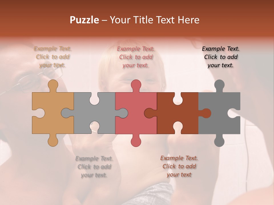 The Father Learns The Son To Clean Teeth PowerPoint Template