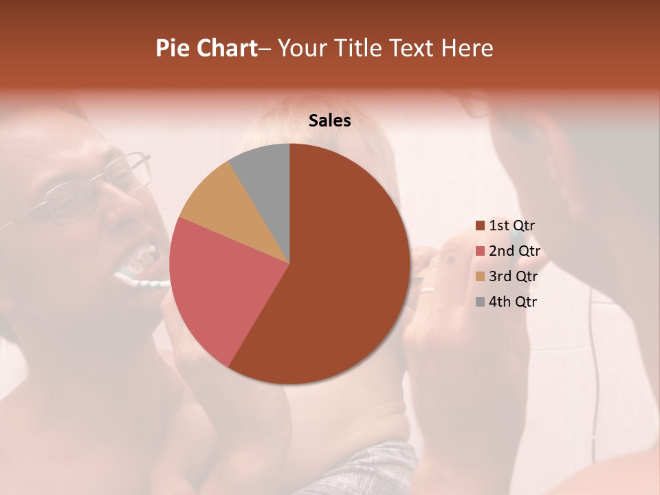 The Father Learns The Son To Clean Teeth PowerPoint Template