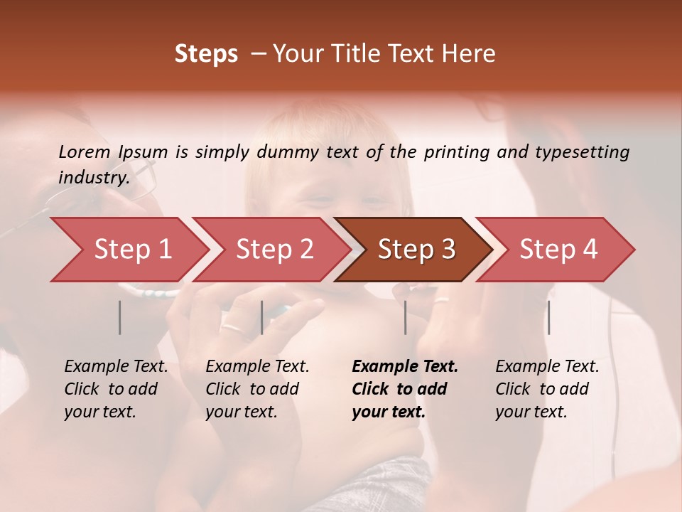 The Father Learns The Son To Clean Teeth PowerPoint Template
