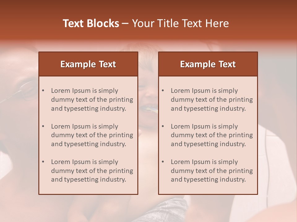 The Father Learns The Son To Clean Teeth PowerPoint Template