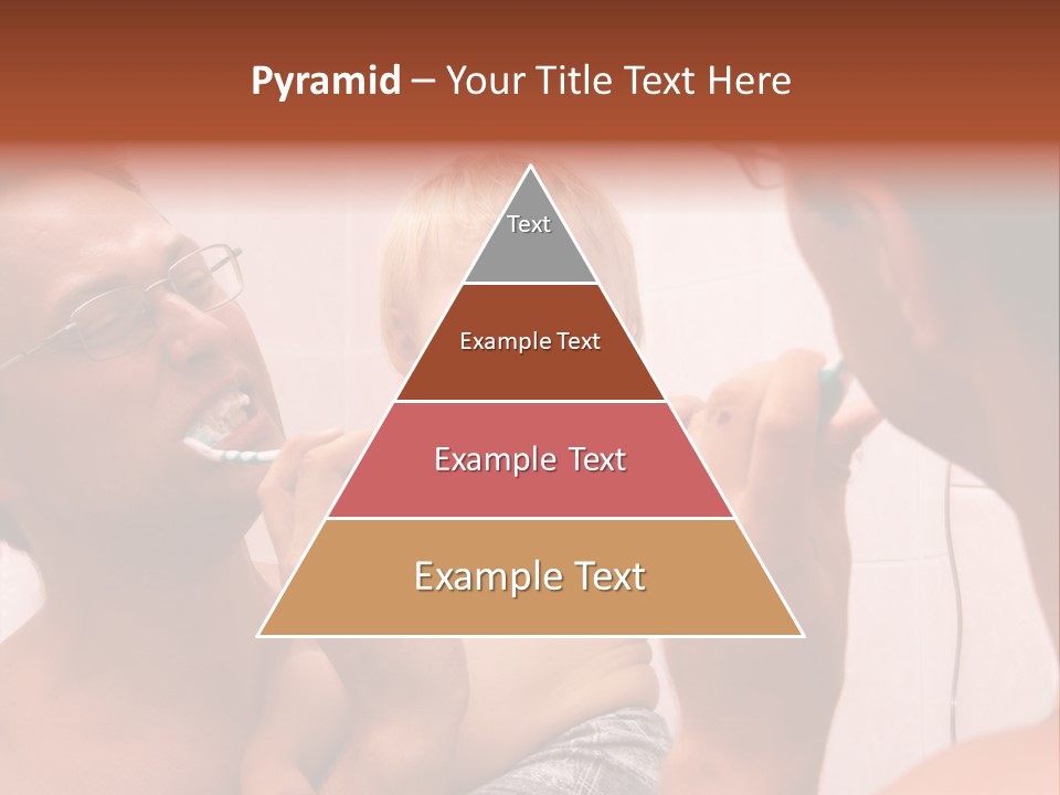 The Father Learns The Son To Clean Teeth PowerPoint Template