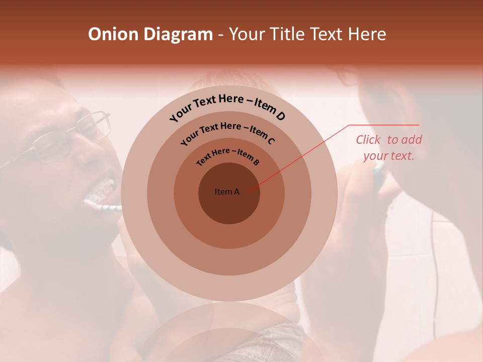 The Father Learns The Son To Clean Teeth PowerPoint Template