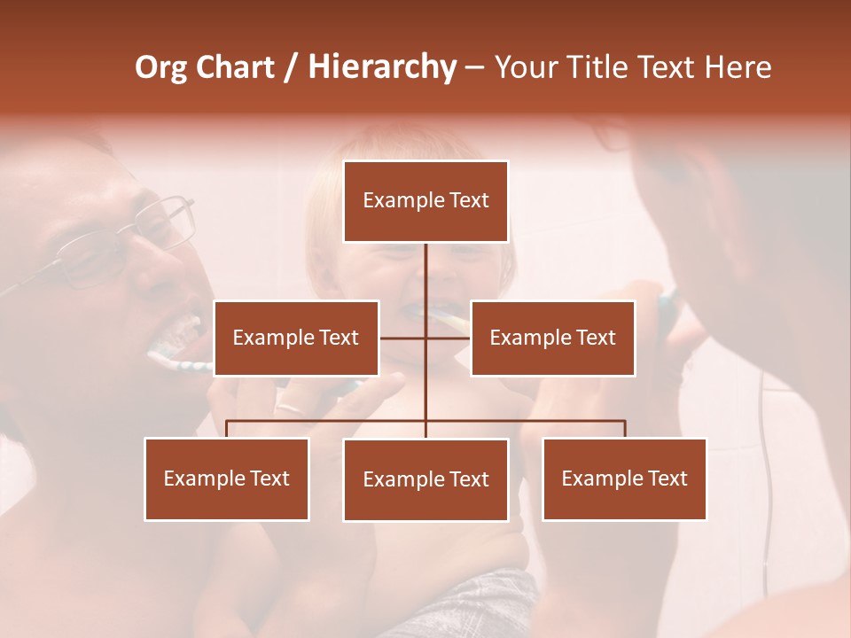 The Father Learns The Son To Clean Teeth PowerPoint Template