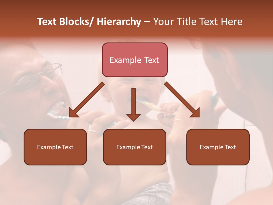 The Father Learns The Son To Clean Teeth PowerPoint Template