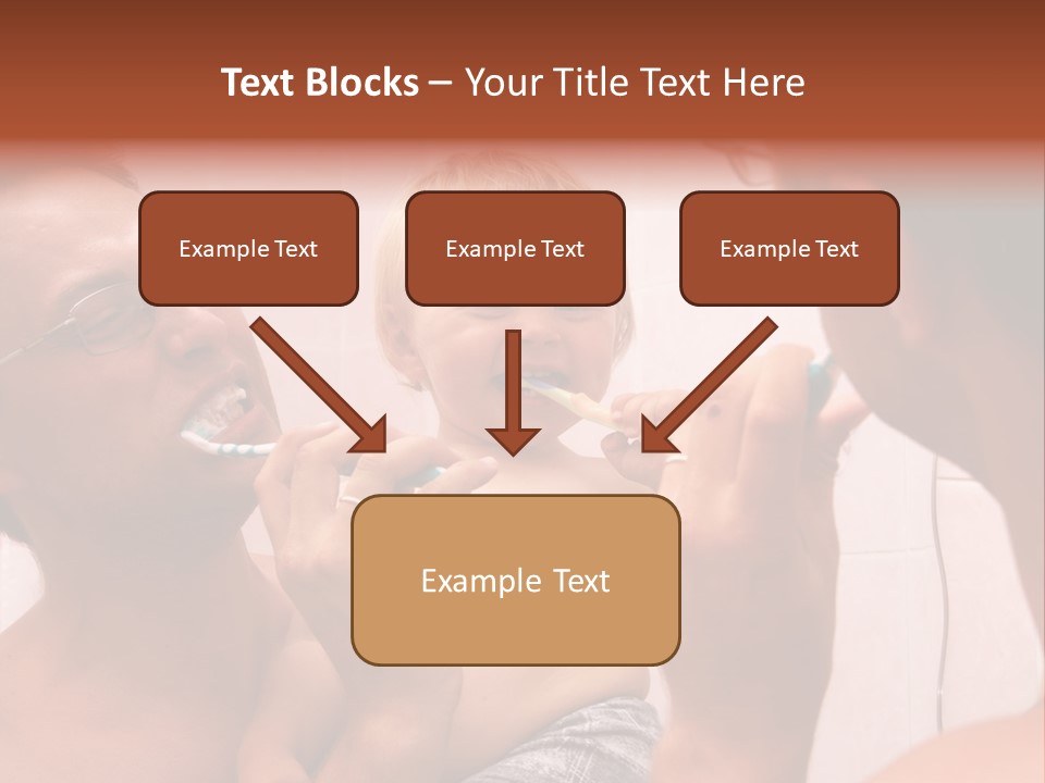 The Father Learns The Son To Clean Teeth PowerPoint Template