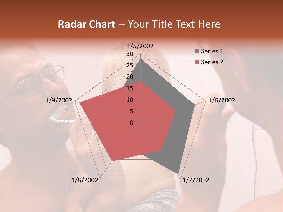 The Father Learns The Son To Clean Teeth PowerPoint Template