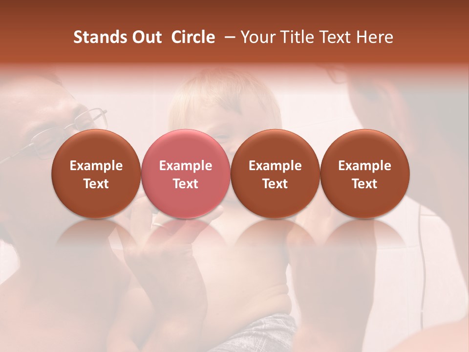 The Father Learns The Son To Clean Teeth PowerPoint Template