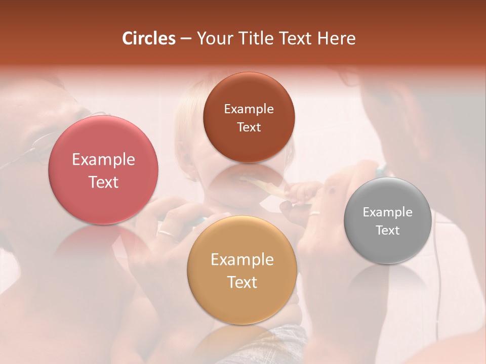 The Father Learns The Son To Clean Teeth PowerPoint Template