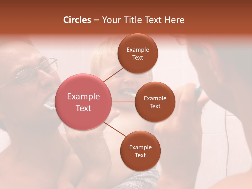 The Father Learns The Son To Clean Teeth PowerPoint Template