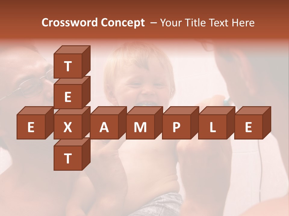 The Father Learns The Son To Clean Teeth PowerPoint Template