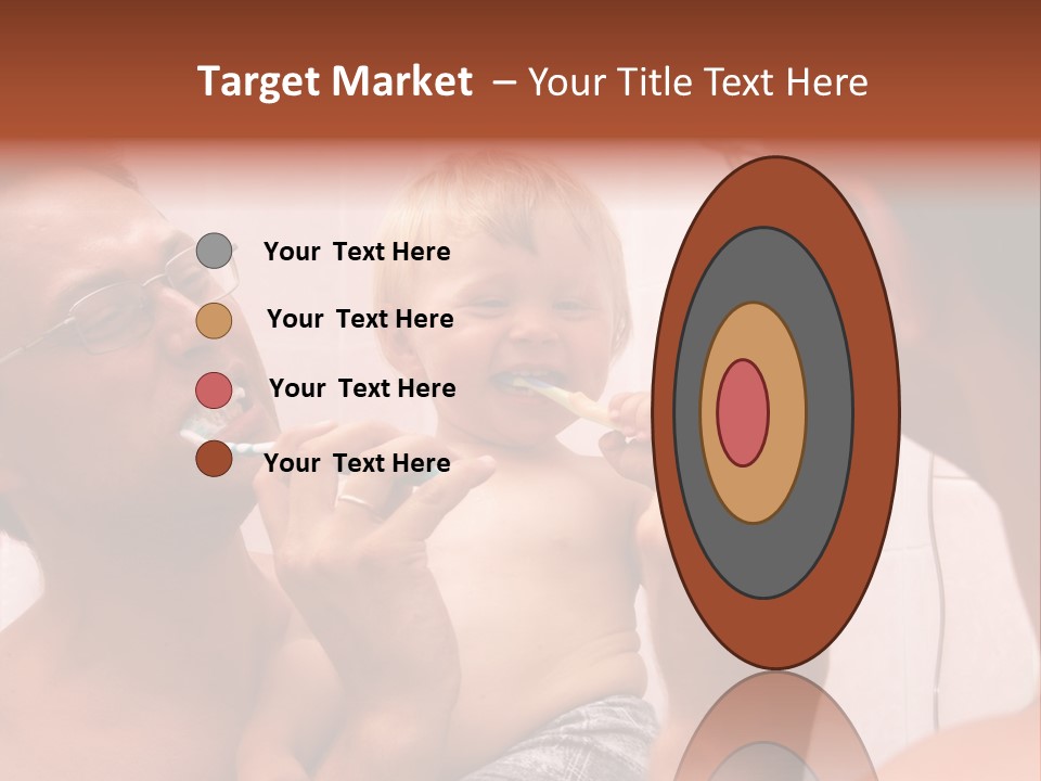 The Father Learns The Son To Clean Teeth PowerPoint Template