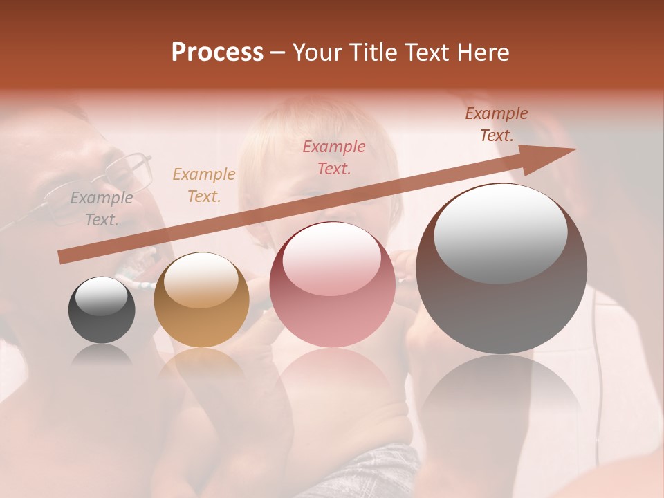 The Father Learns The Son To Clean Teeth PowerPoint Template