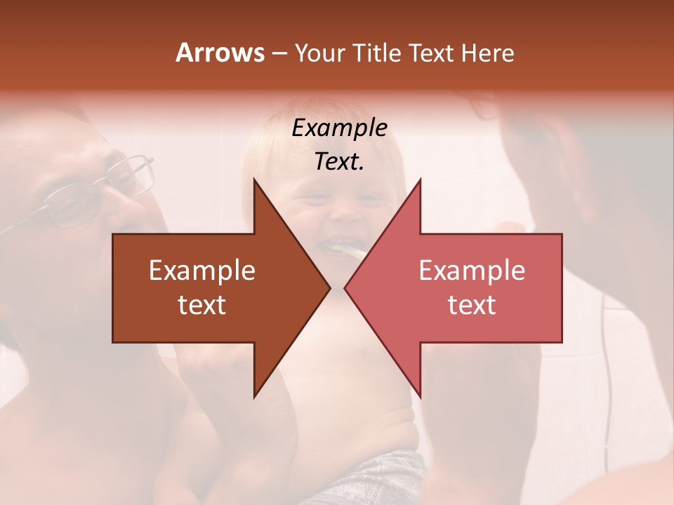 The Father Learns The Son To Clean Teeth PowerPoint Template