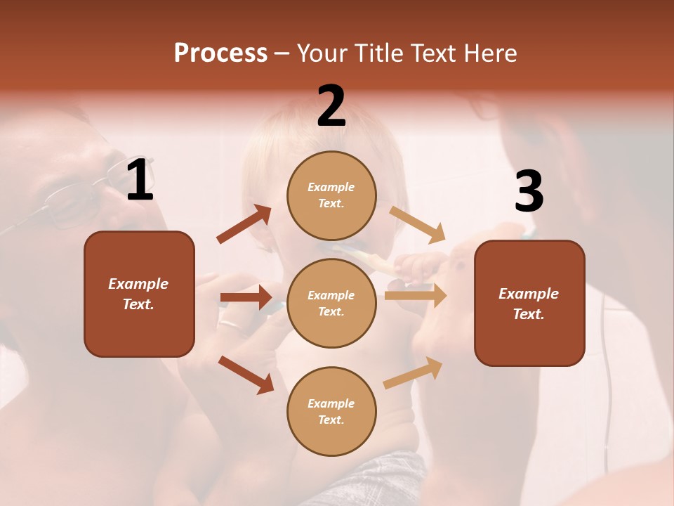 The Father Learns The Son To Clean Teeth PowerPoint Template