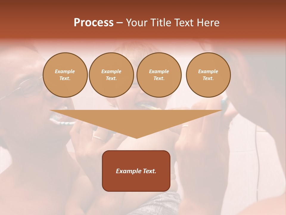 The Father Learns The Son To Clean Teeth PowerPoint Template