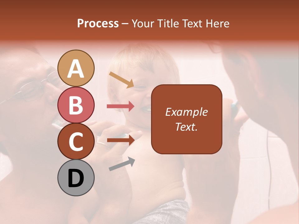 The Father Learns The Son To Clean Teeth PowerPoint Template