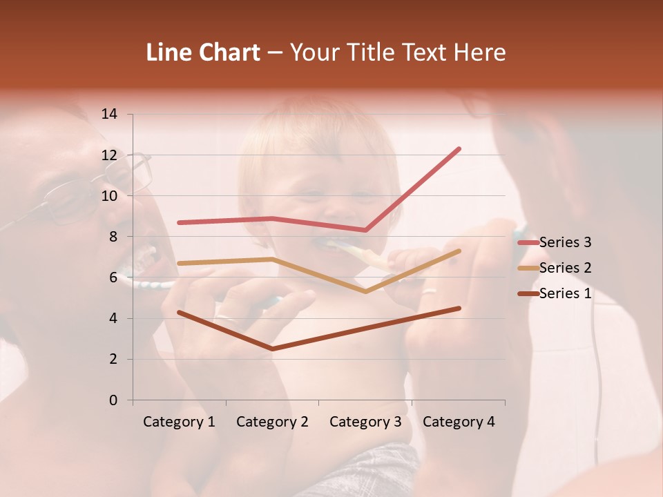 The Father Learns The Son To Clean Teeth PowerPoint Template