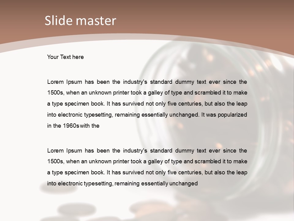 A Jar Filled With Coins Sitting On Top Of A Table PowerPoint Template