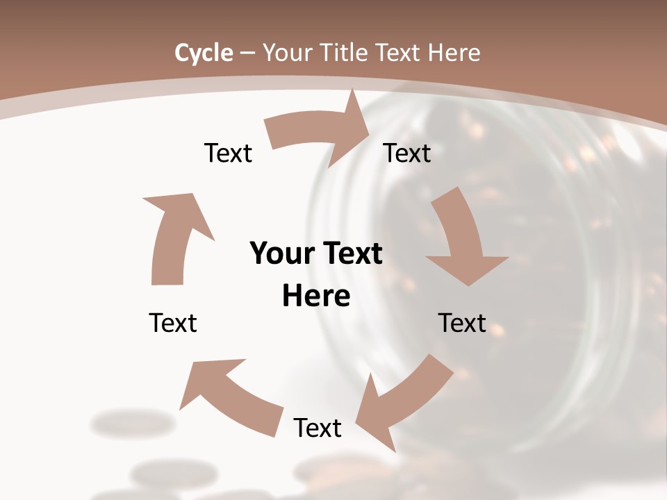 A Jar Filled With Coins Sitting On Top Of A Table PowerPoint Template