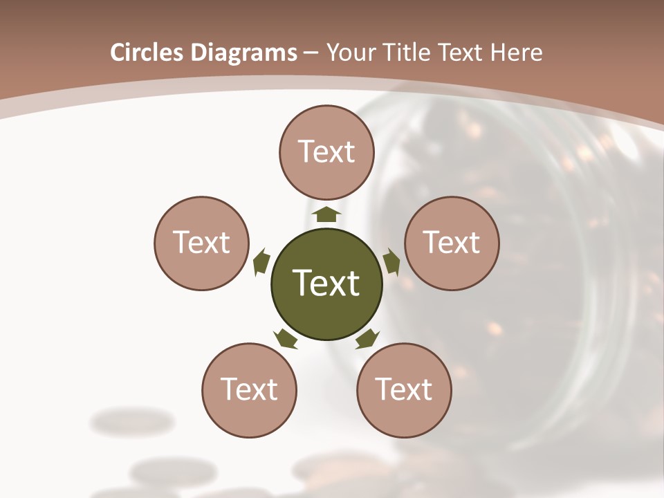 A Jar Filled With Coins Sitting On Top Of A Table PowerPoint Template