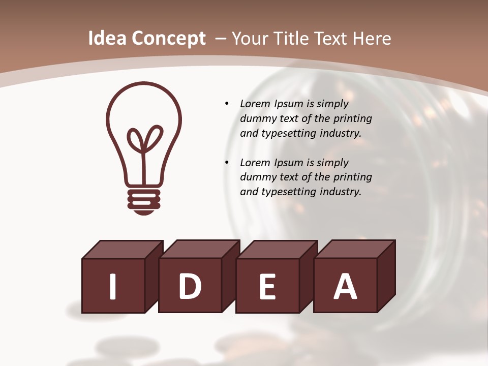 A Jar Filled With Coins Sitting On Top Of A Table PowerPoint Template