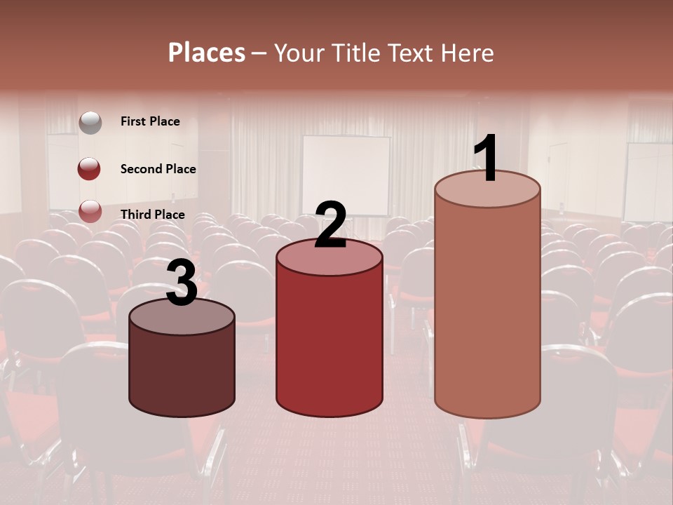 Empty Conference Room Ready For Audience PowerPoint Template
