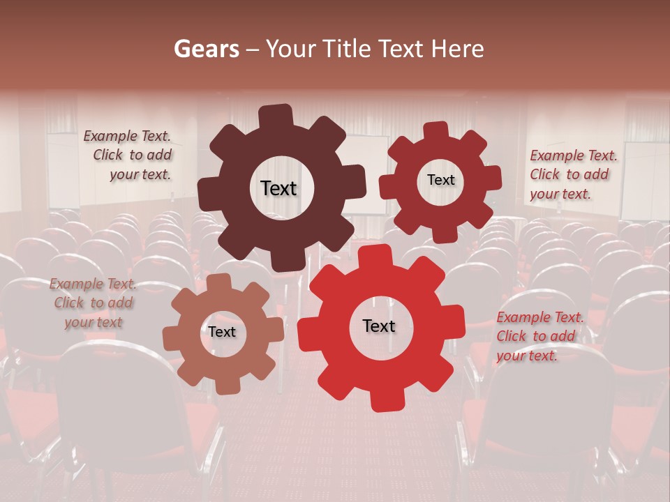 Empty Conference Room Ready For Audience PowerPoint Template