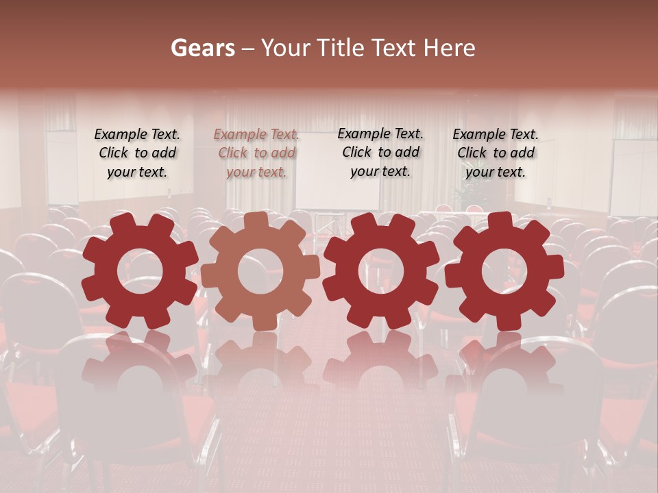 Empty Conference Room Ready For Audience PowerPoint Template