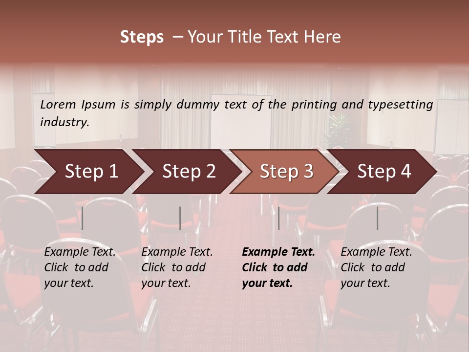 Empty Conference Room Ready For Audience PowerPoint Template