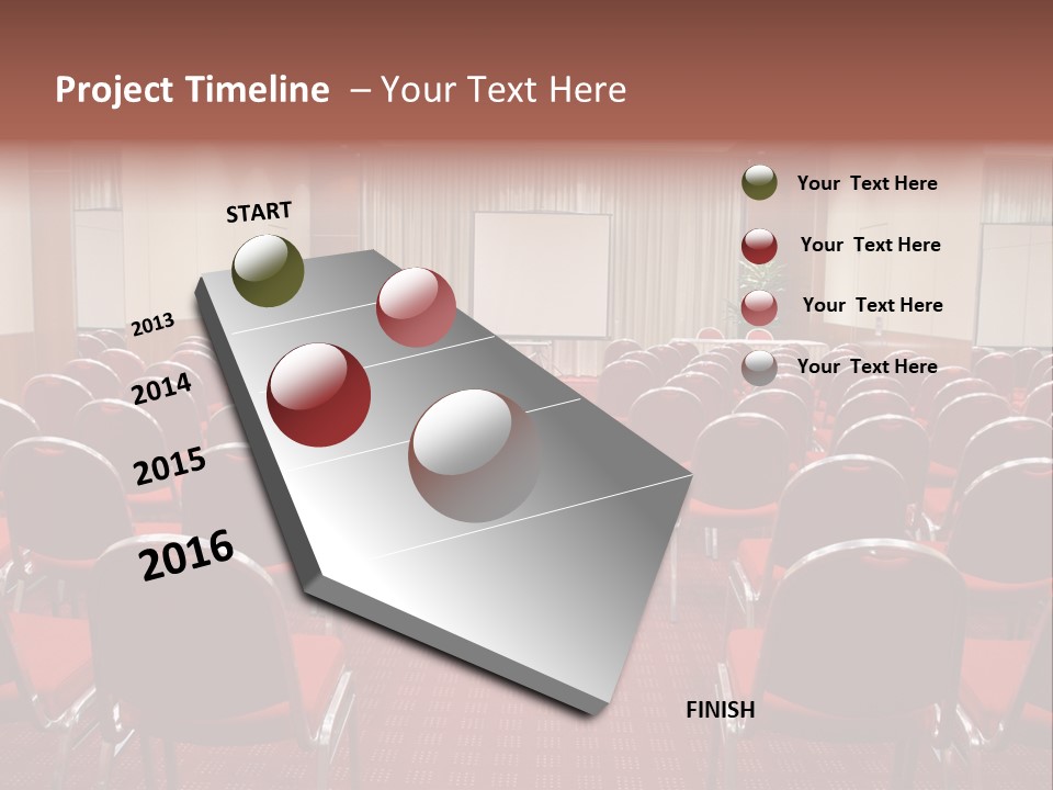 Empty Conference Room Ready For Audience PowerPoint Template