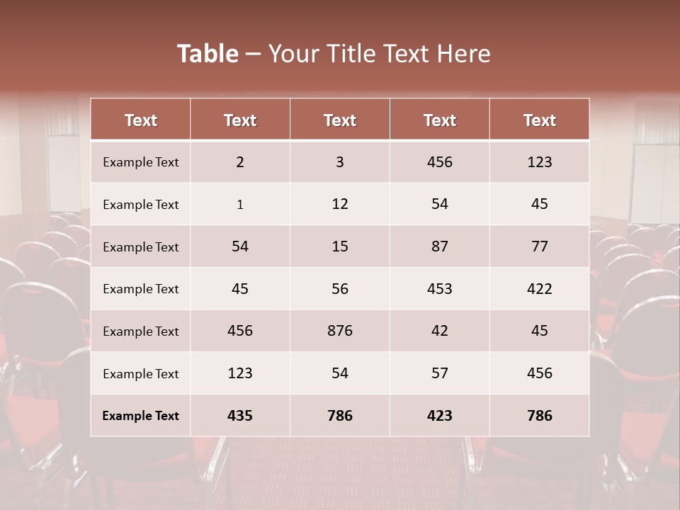 Empty Conference Room Ready For Audience PowerPoint Template