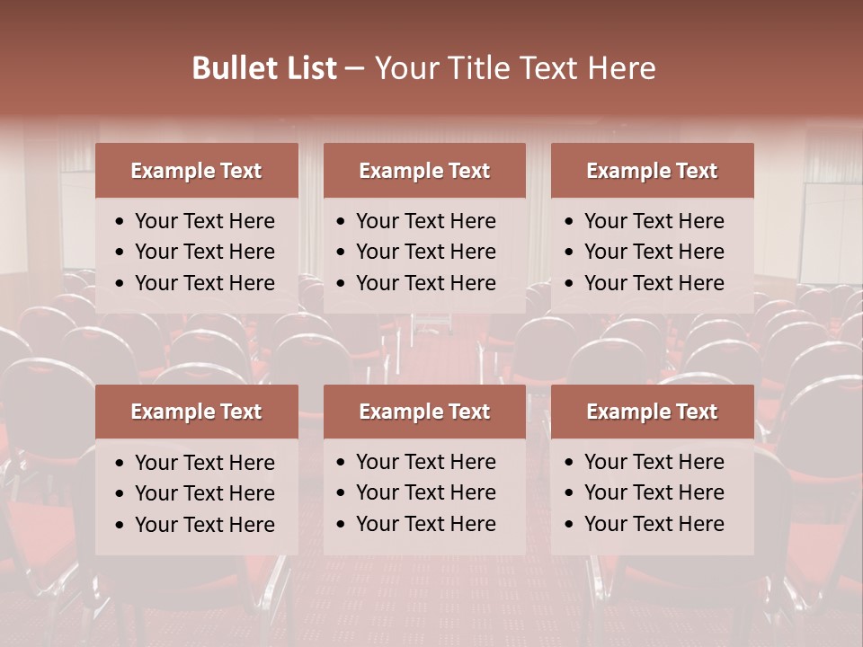 Empty Conference Room Ready For Audience PowerPoint Template