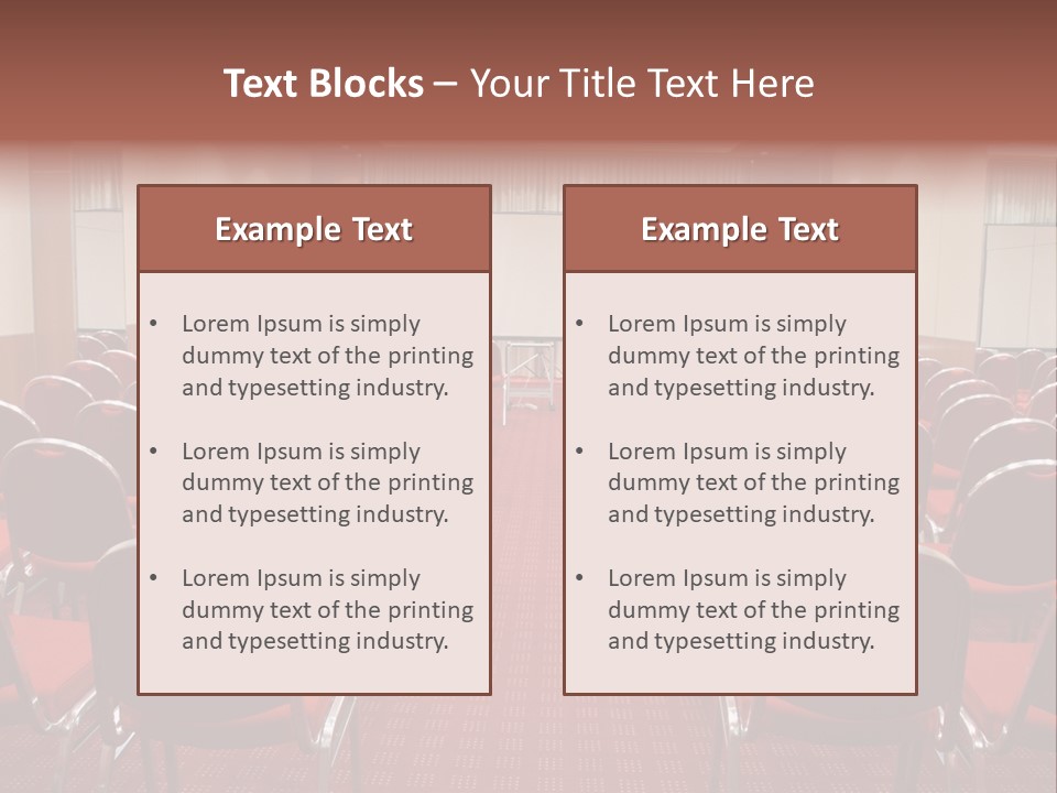 Empty Conference Room Ready For Audience PowerPoint Template