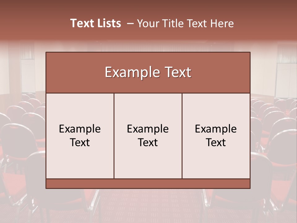 Empty Conference Room Ready For Audience PowerPoint Template