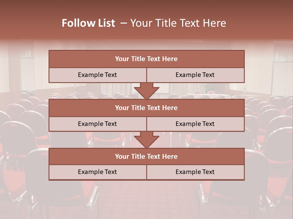 Empty Conference Room Ready For Audience PowerPoint Template