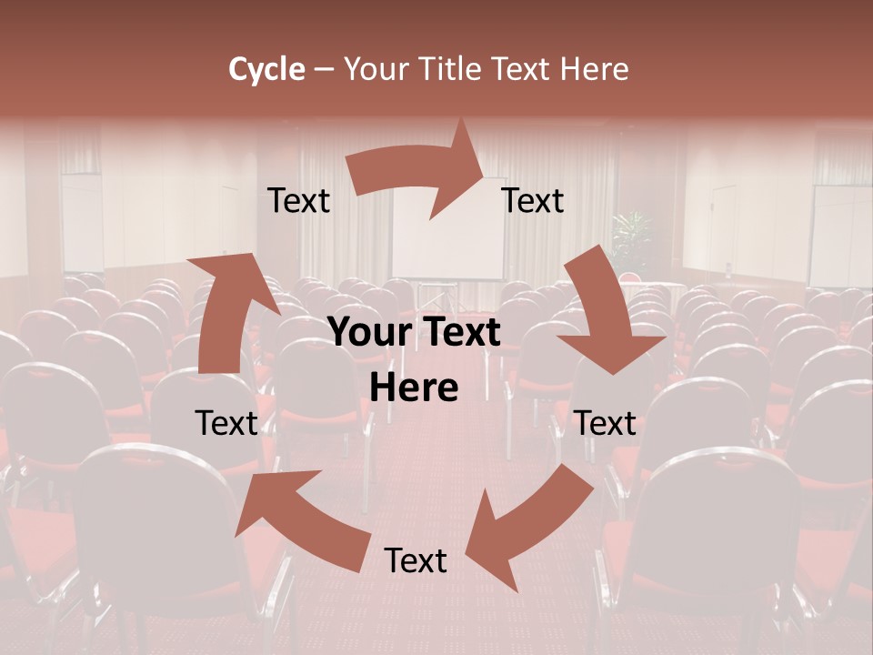 Empty Conference Room Ready For Audience PowerPoint Template