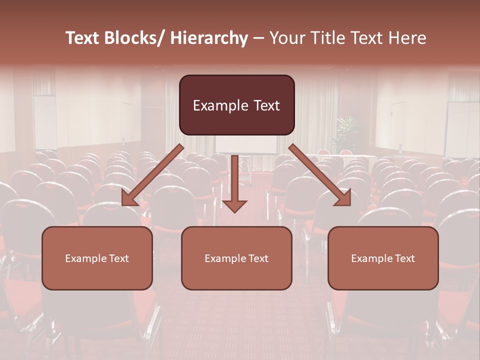 Empty Conference Room Ready For Audience PowerPoint Template