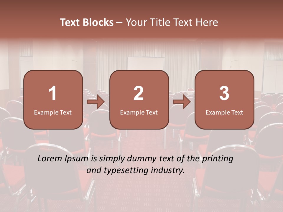 Empty Conference Room Ready For Audience PowerPoint Template