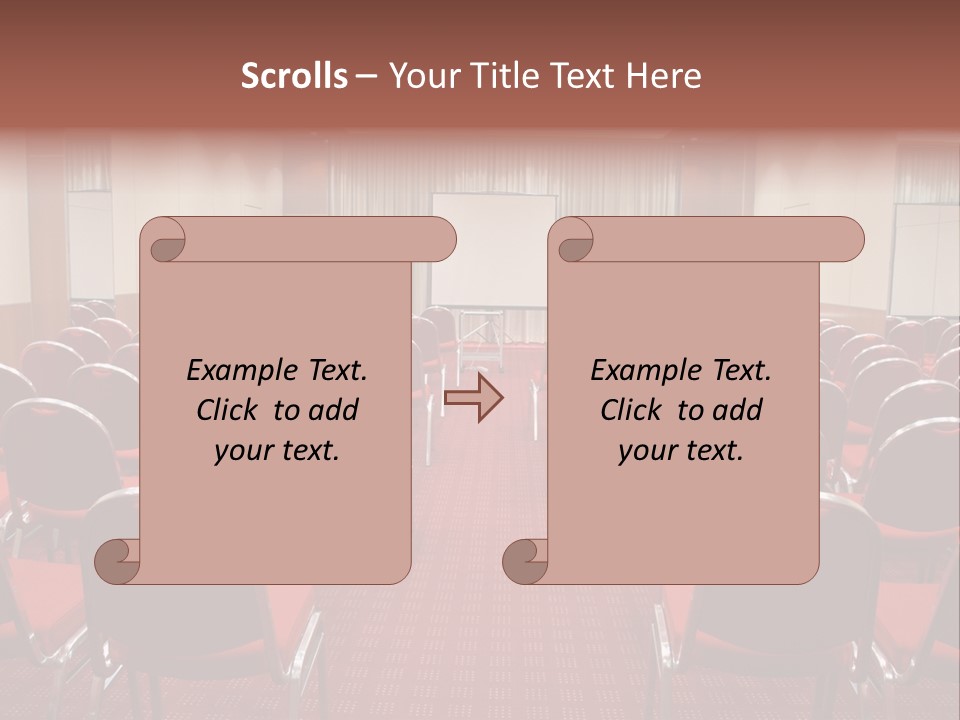 Empty Conference Room Ready For Audience PowerPoint Template