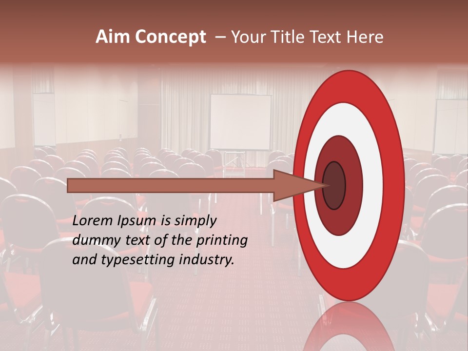 Empty Conference Room Ready For Audience PowerPoint Template