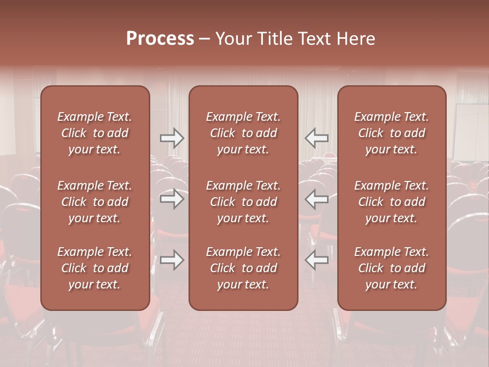 Empty Conference Room Ready For Audience PowerPoint Template