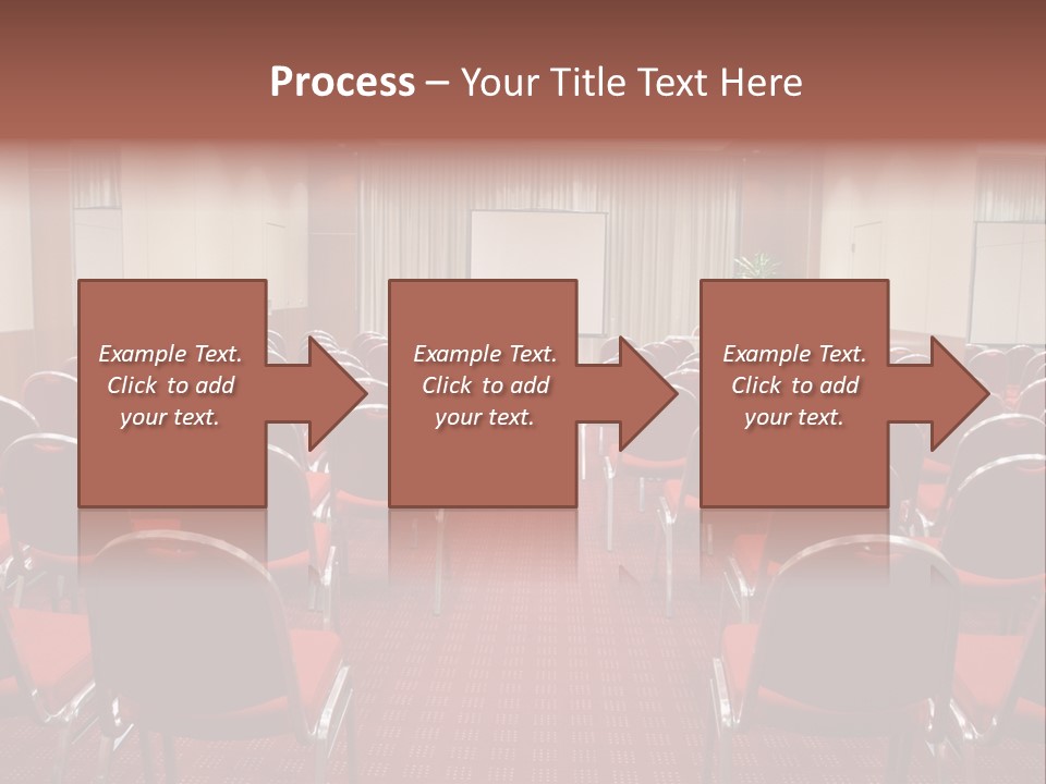 Empty Conference Room Ready For Audience PowerPoint Template