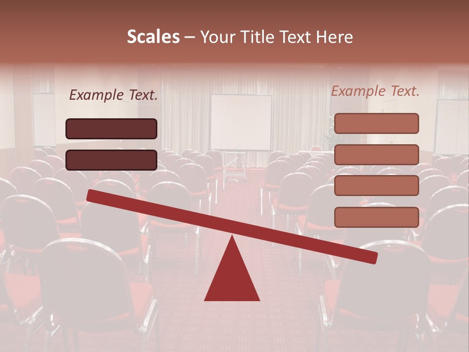 Empty Conference Room Ready For Audience PowerPoint Template