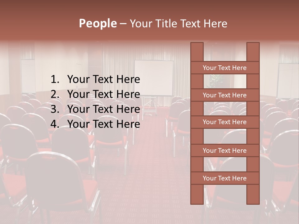 Empty Conference Room Ready For Audience PowerPoint Template