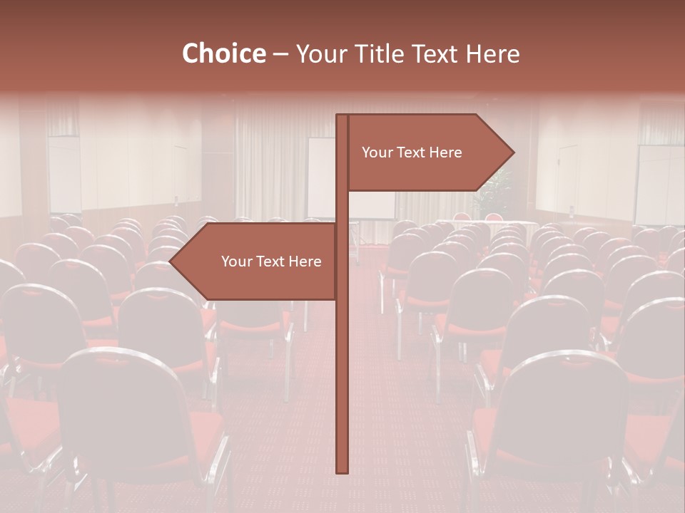 Empty Conference Room Ready For Audience PowerPoint Template